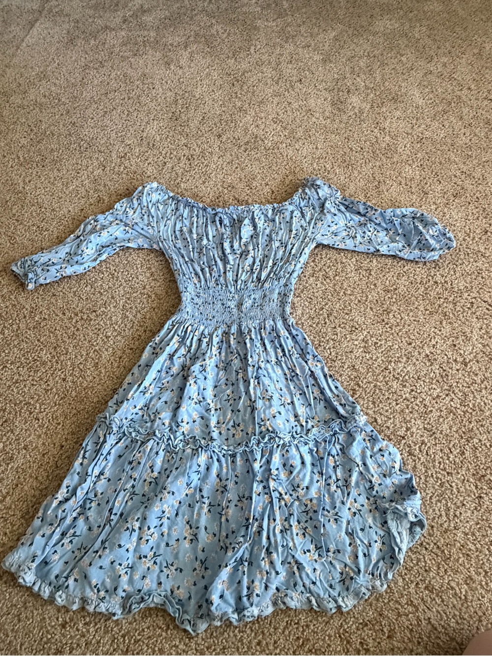 Target Light Blue Floral Off-Shoulder Mini Dress